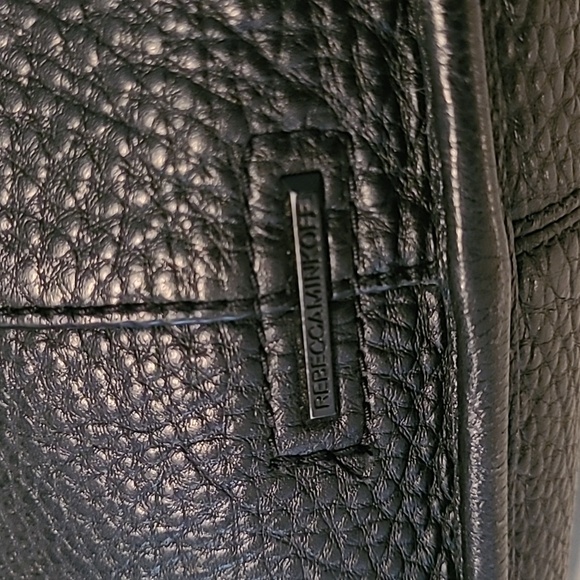 Rebecca Minkoff Unlined Feed Black Pebbled Leather Studded Slouchy Crossbody Bag - Picture 8 of 15